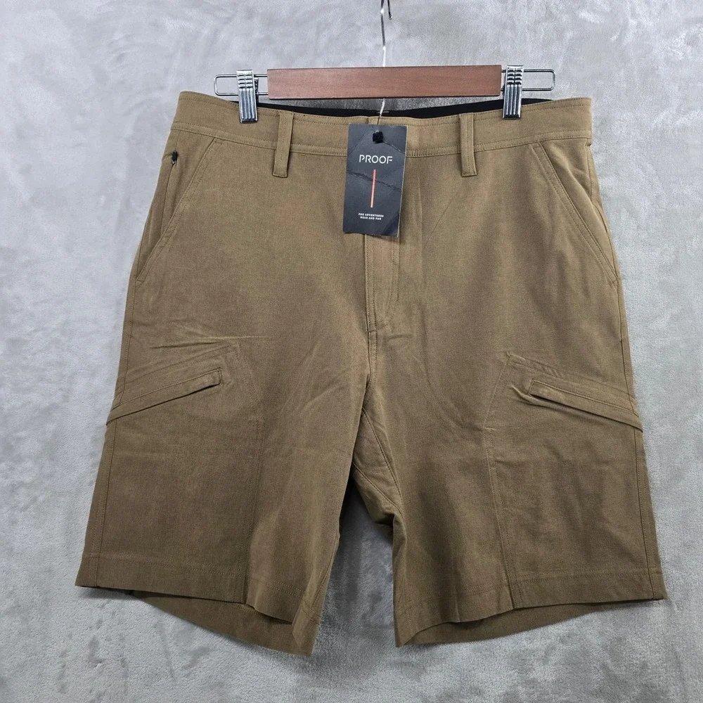 NWT‎ Proof Size 33 Equator Short Brown Performance Cargo Tech Utility Shorts